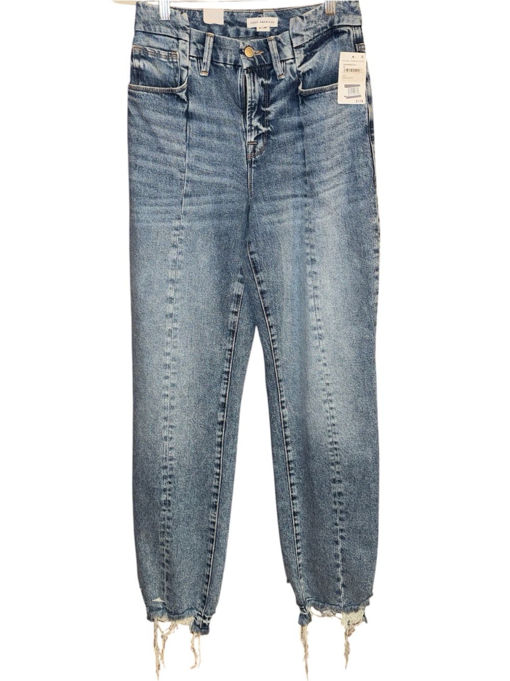 Good American High-Rise Good Boy Straight Fit Jeans Indigo678 Size 2/26
